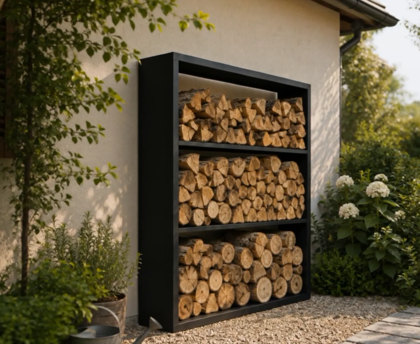 3-Tier Log Rack - perspective