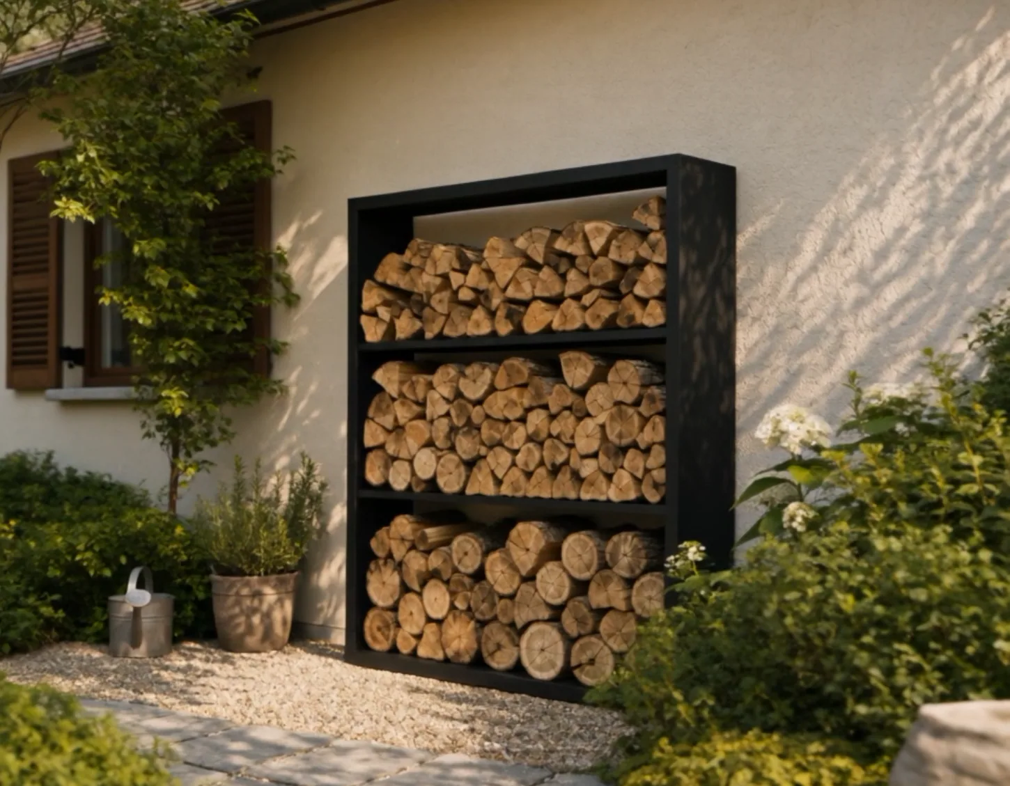 3-Tier Log Rack - in context