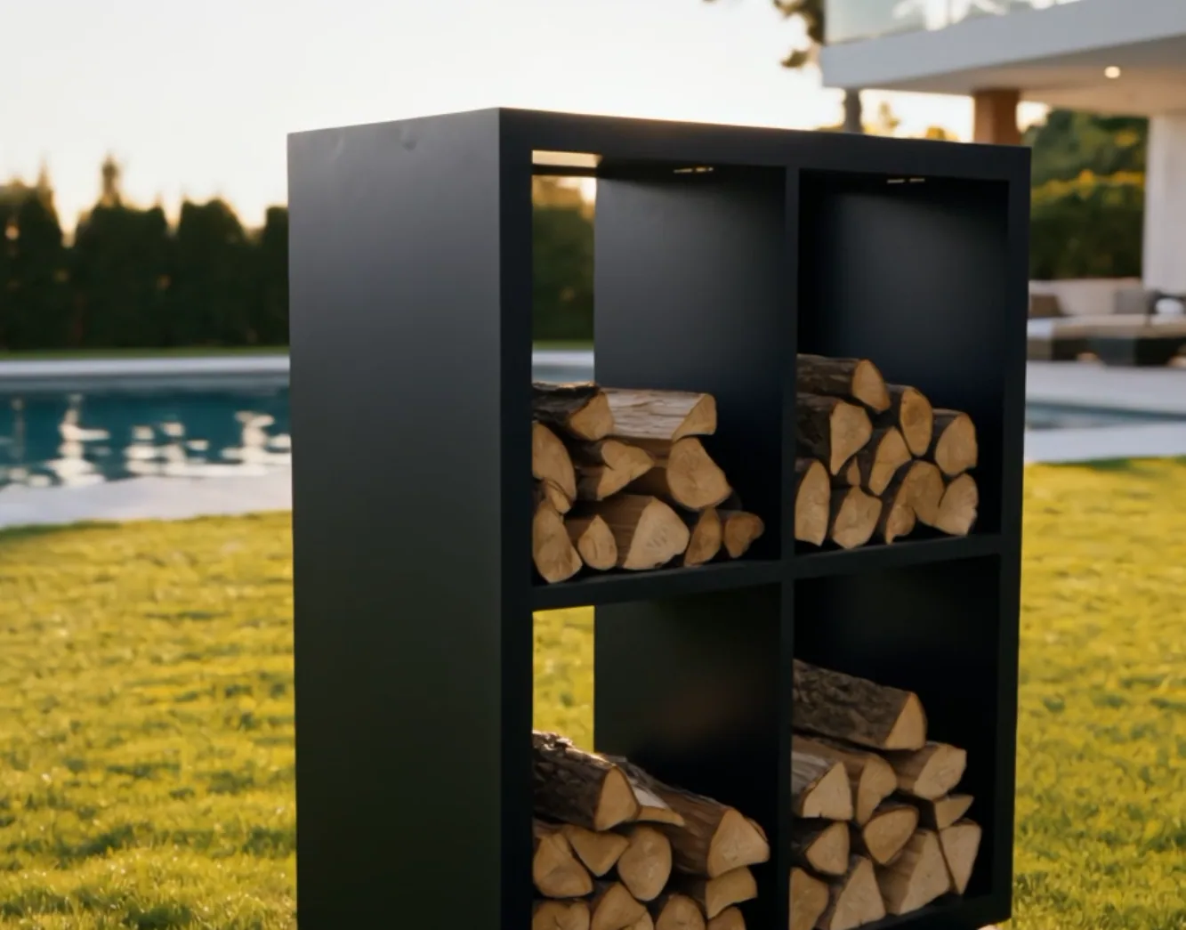 4-Compartment Firewood Rack - environnement