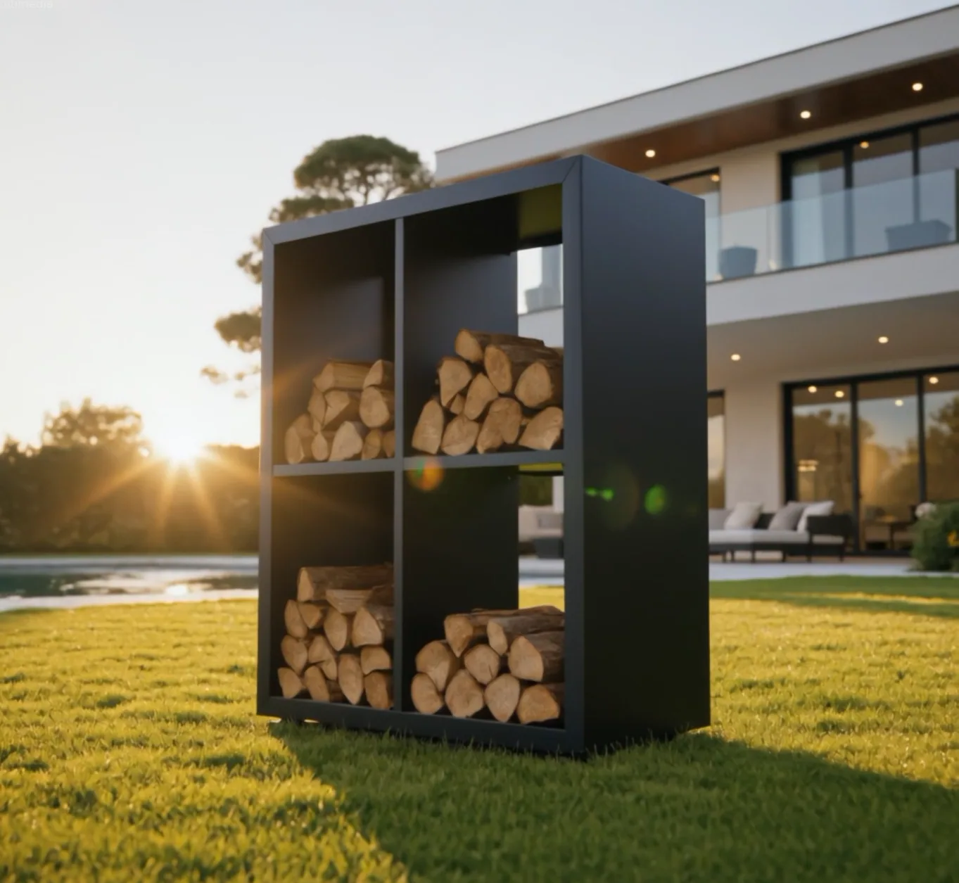 4-compartment aluminium - perspective