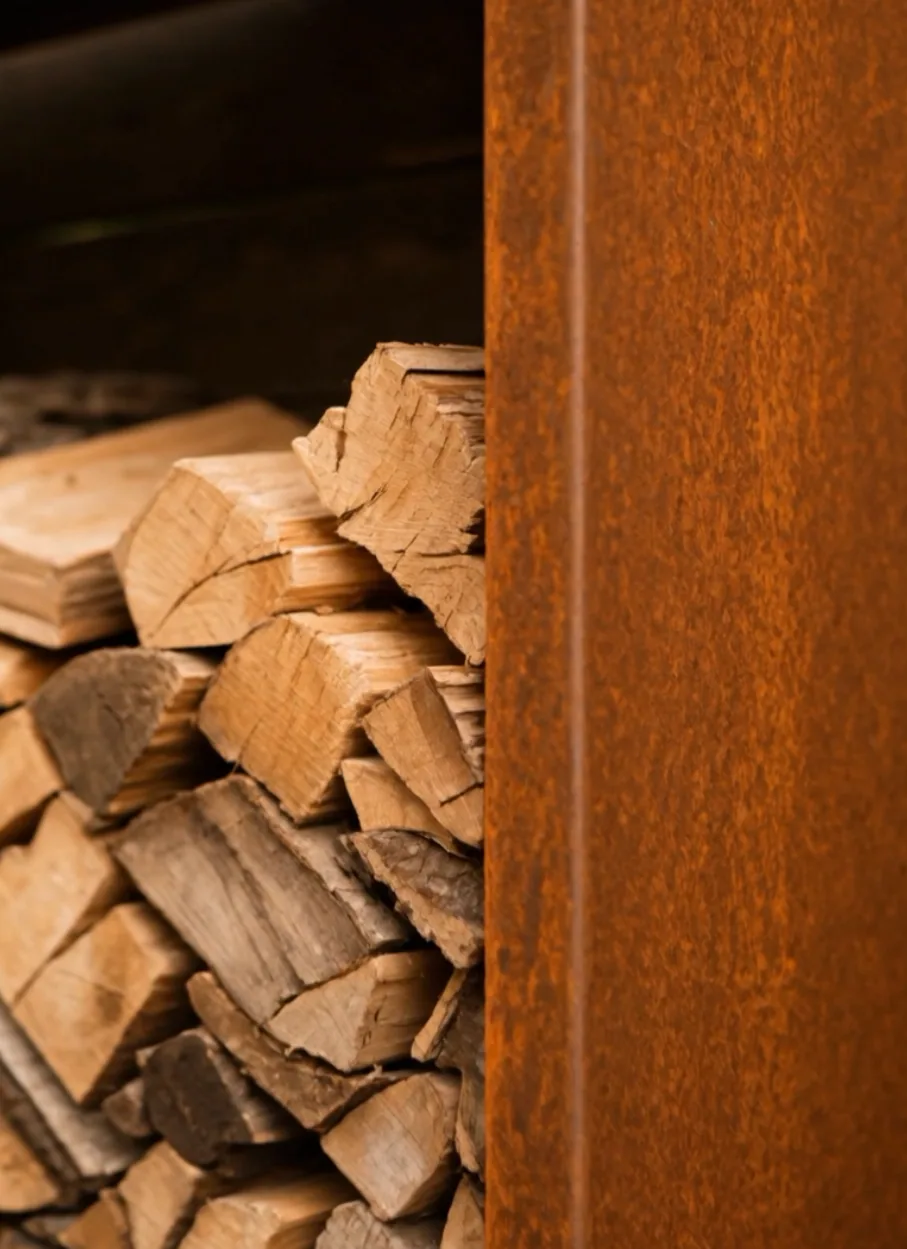 Corten steel box - mise en situation