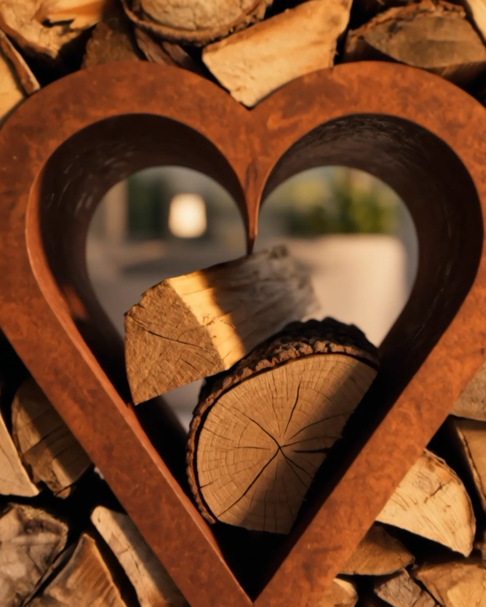 Meum decorative Corten heart - détail final