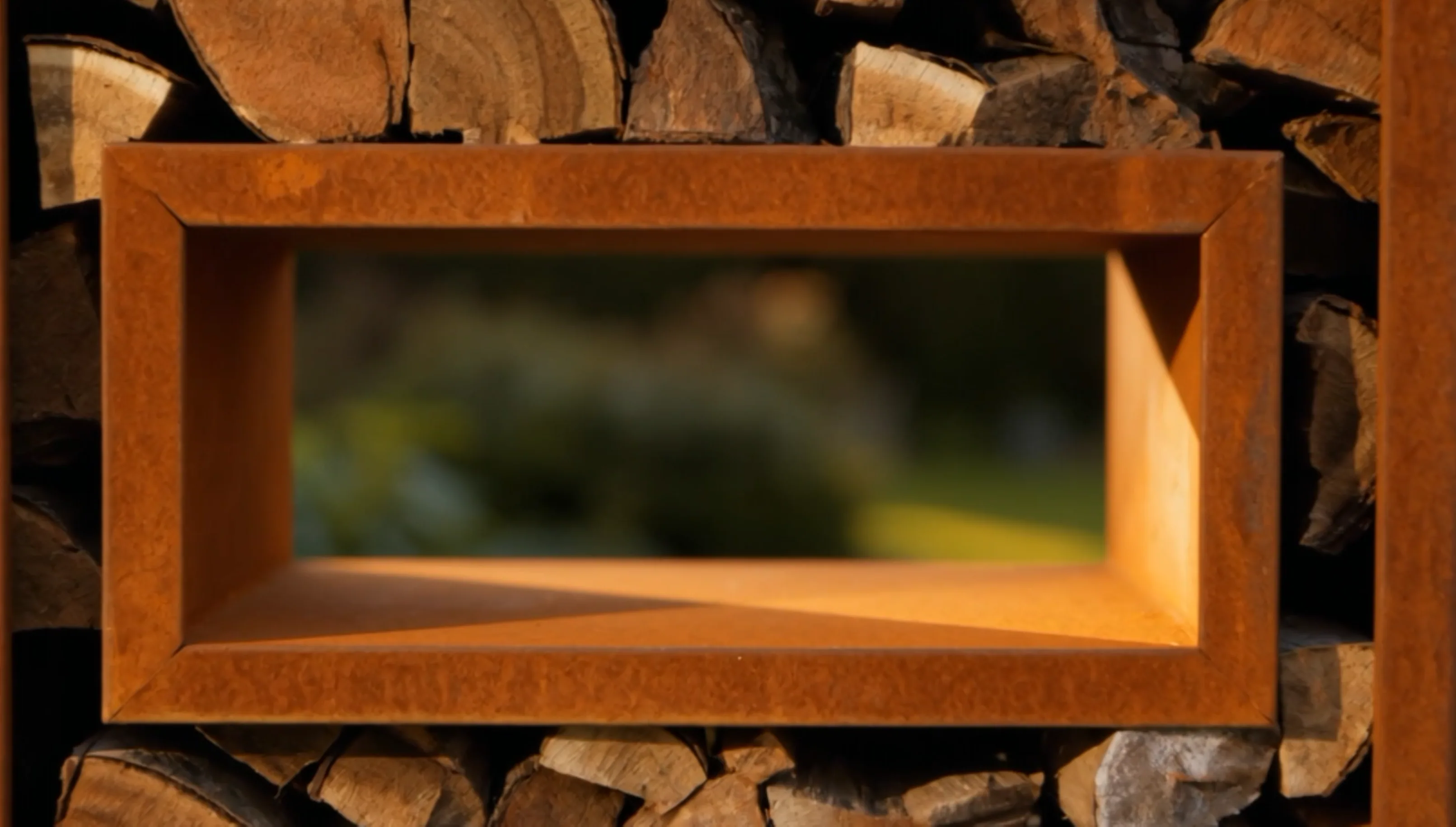 Gemitus rectangular Corten window - environnement