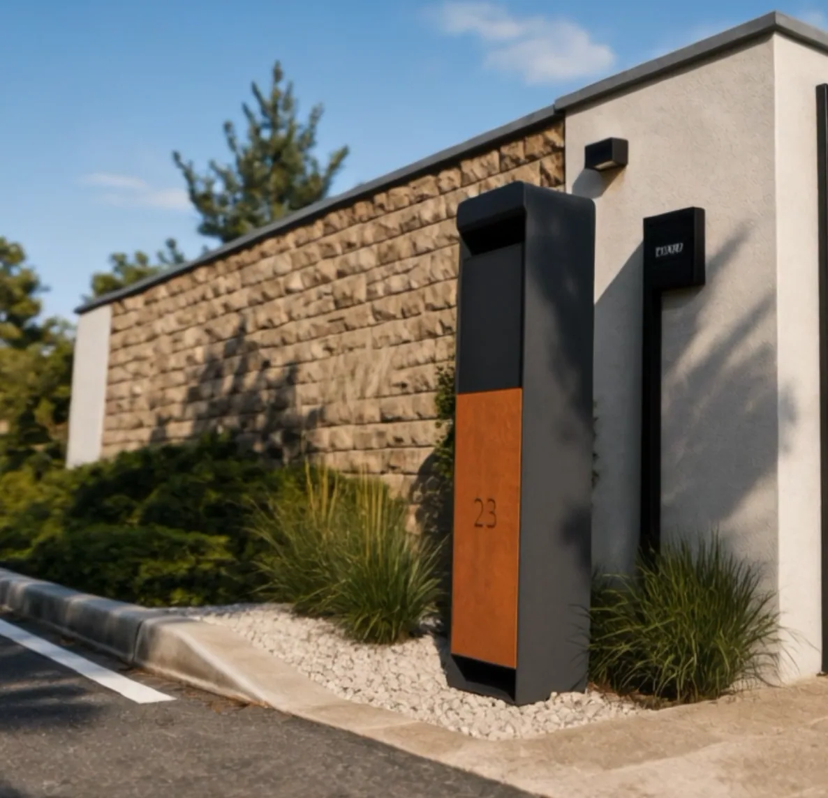 Corten steel mailboxes