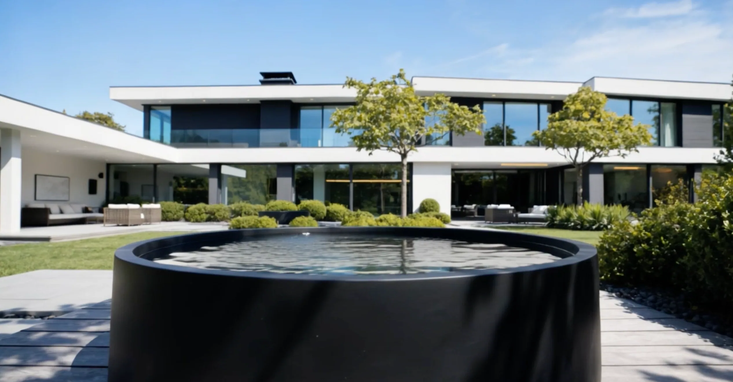Round water basin - finition