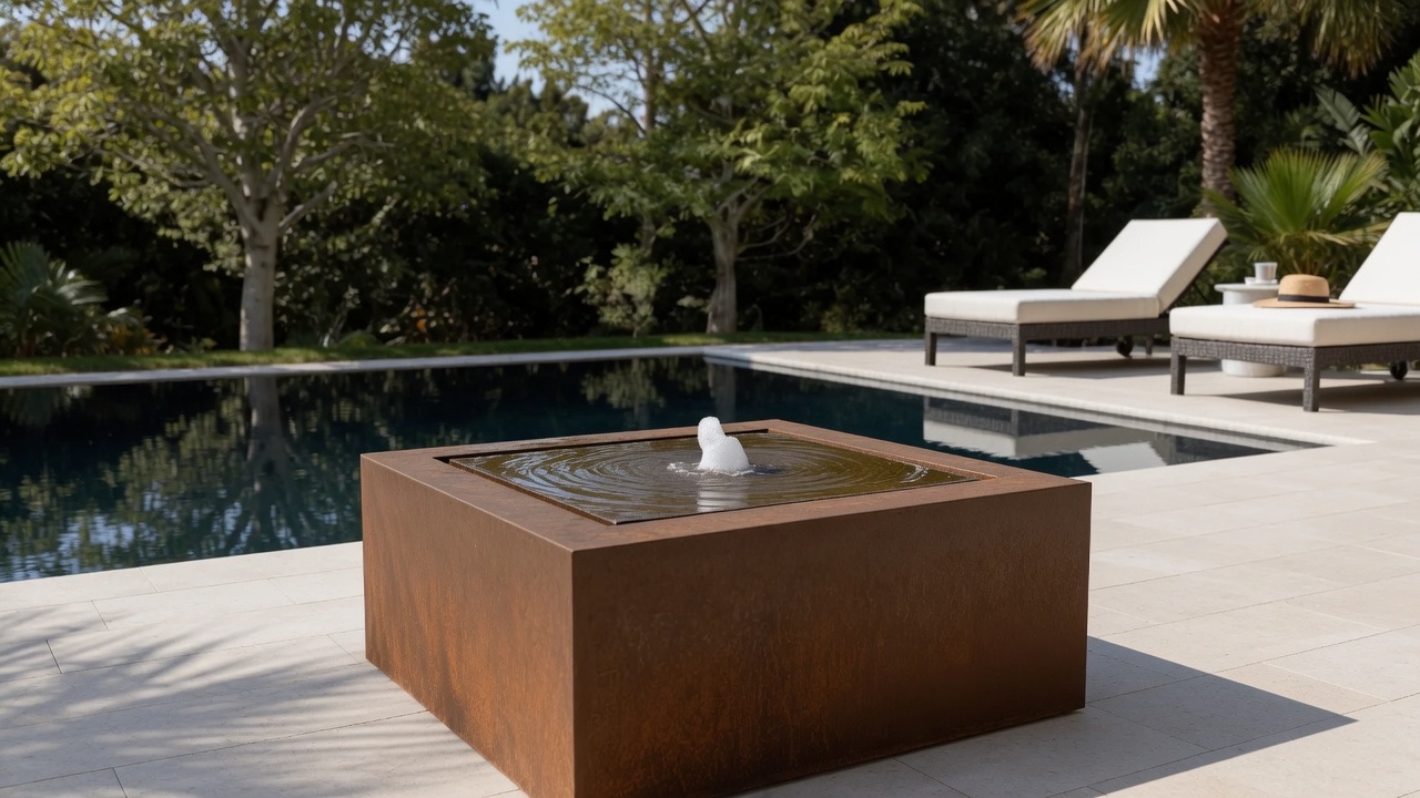Corten steel fountains