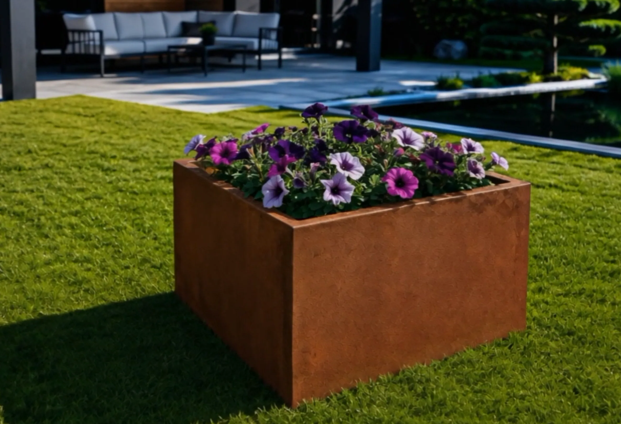 Corten steel planters
